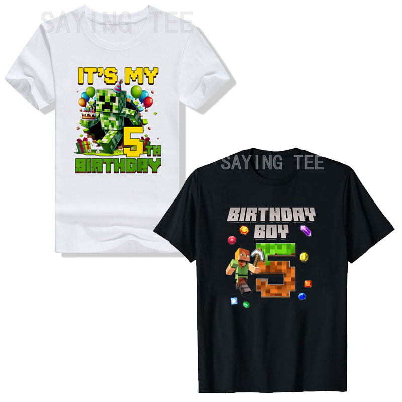 Esports Gaming Shirts - Es mi 5 cumpleaños videojuego Pixel