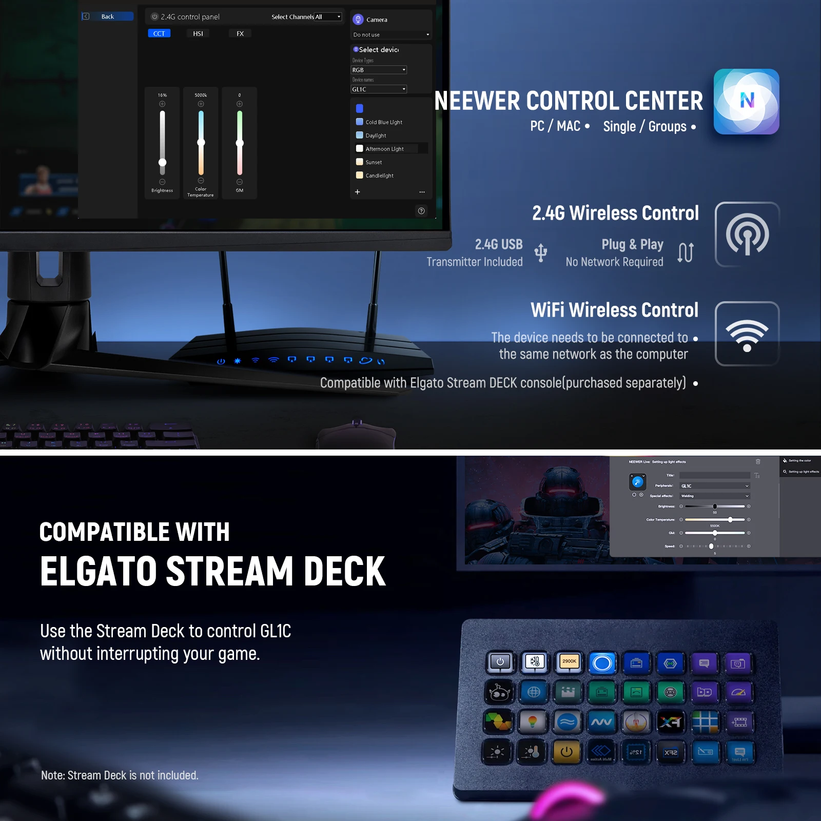 NEEWER GL1C RGB - Panel de Luz - Led Light Panel Stream reseña y precio